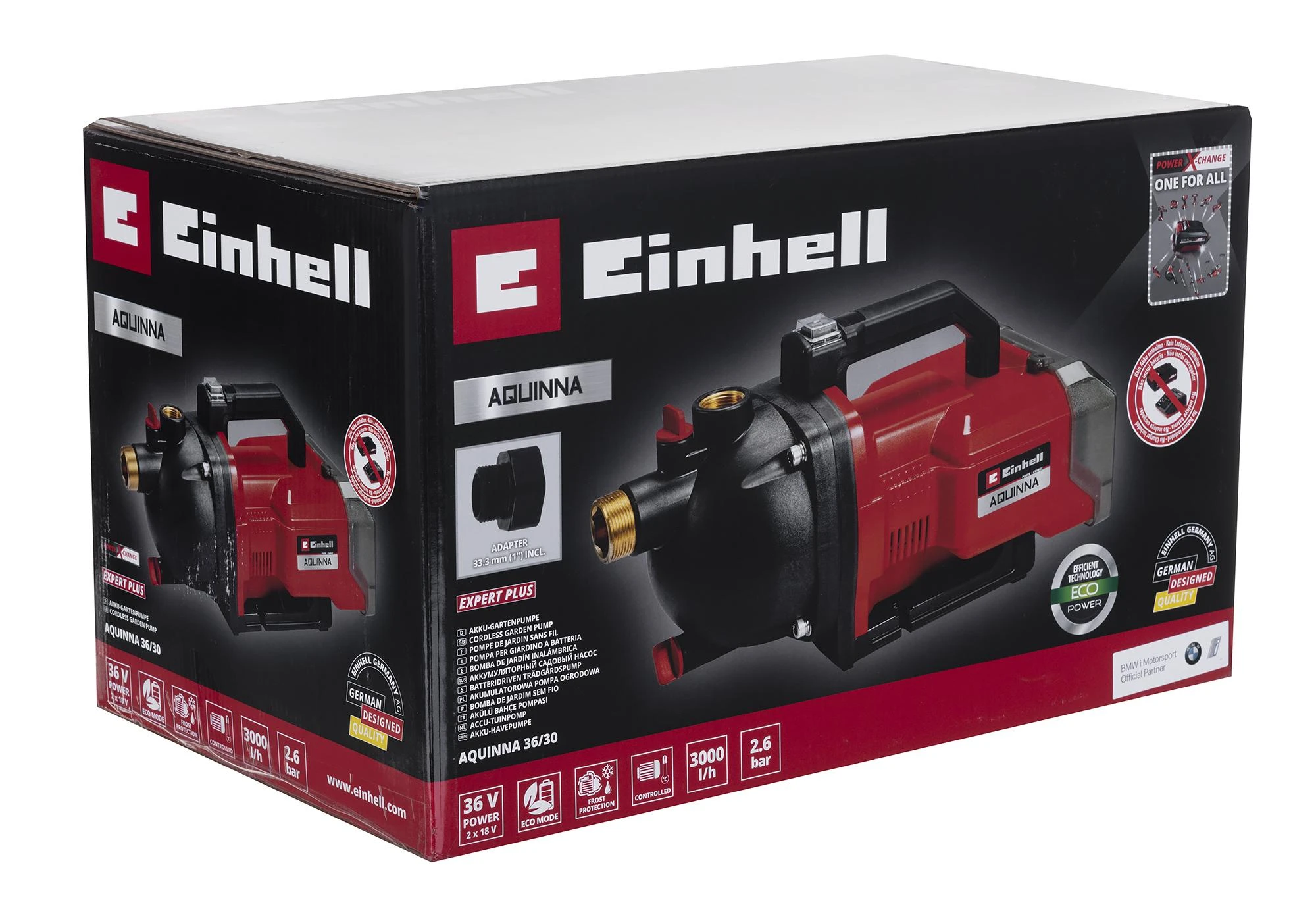 Vandens siurblys Einhell AQUINNA 36/30; 2x18 V (be akumuliatoriaus ir pakrovėjo)