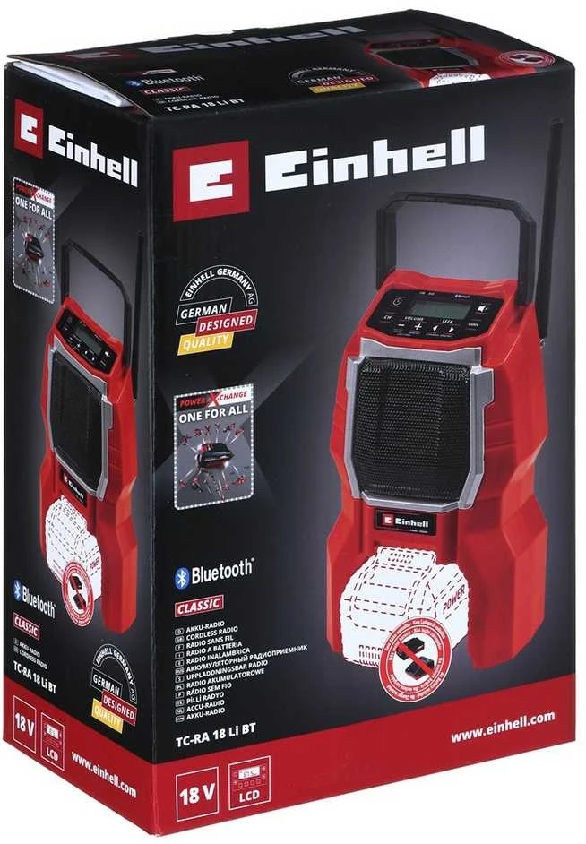 Radijas Einhell TC-RA 18 Li BT - Solo; 18 V (be akumuliatoriaus ir pakrovėjo)
