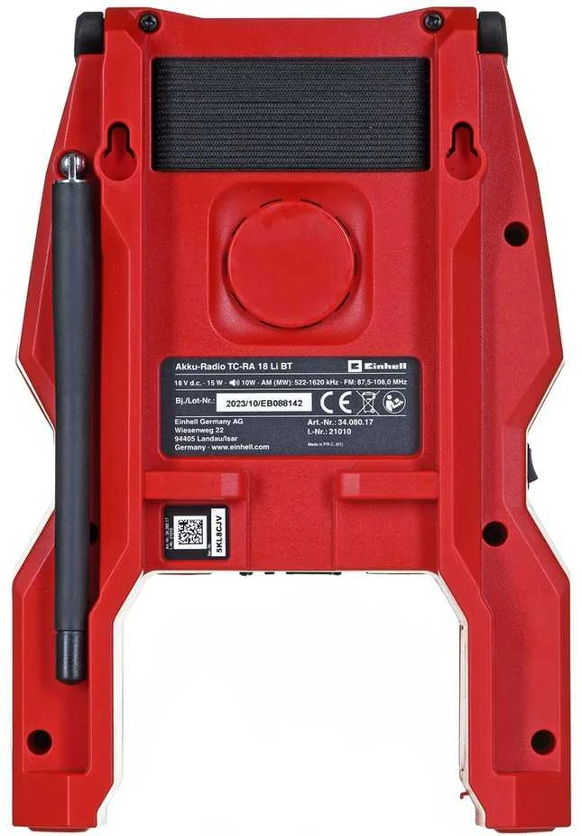 Radijas Einhell TC-RA 18 Li BT - Solo; 18 V (be akumuliatoriaus ir pakrovėjo)