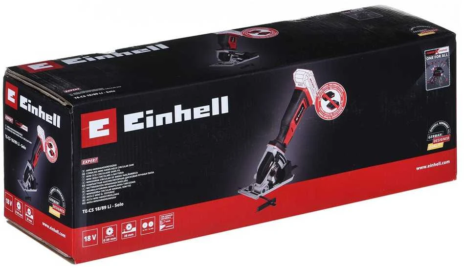 Einhell Akumuliatorinis mini diskinis pjūklas TE-CS 18/89 Li be akumuliatoriaus ir kroviklio
