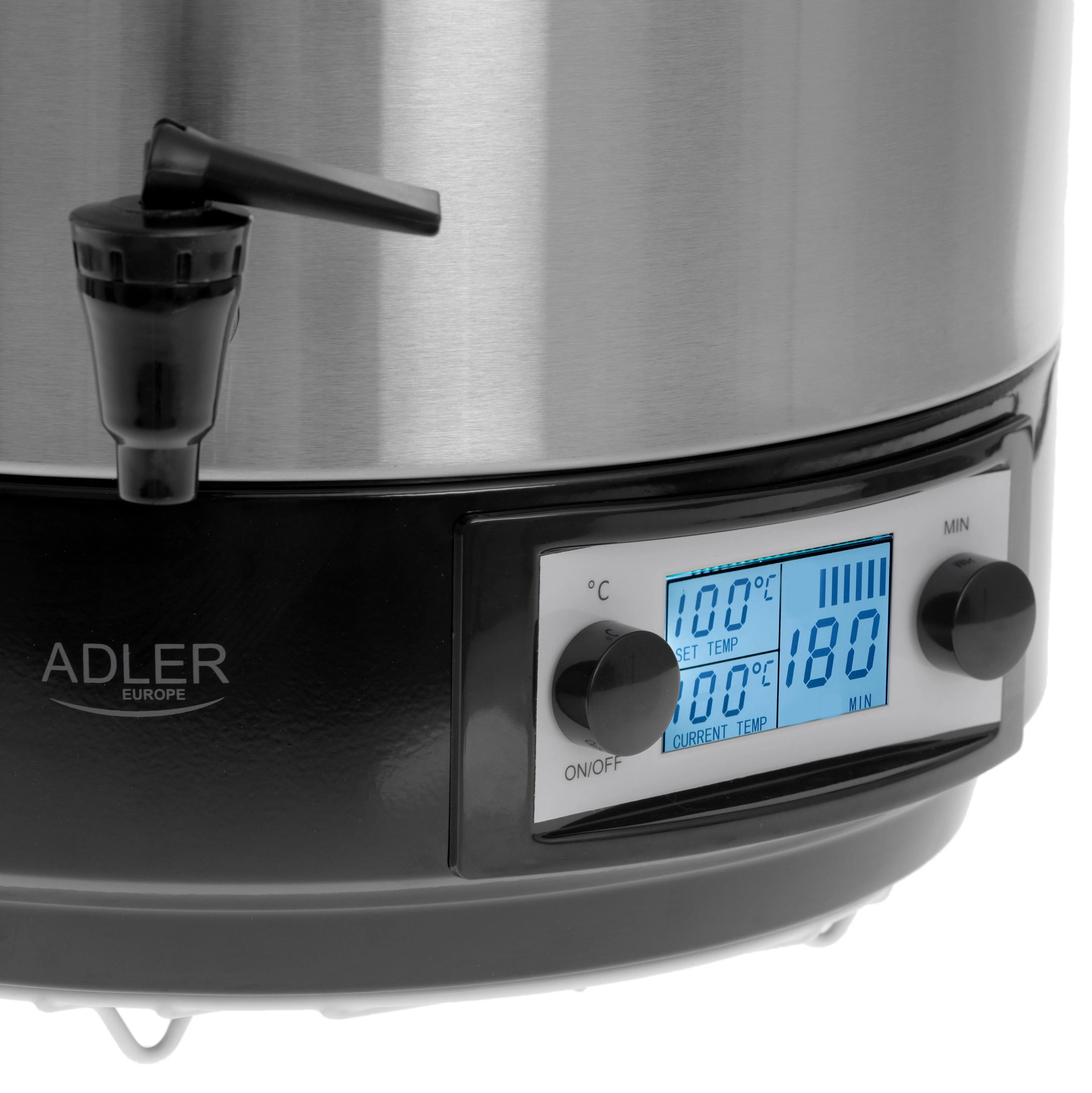 Adler | Electric pot/Cooker | AD 4496 | 2600 W | 28 L | Nerūdijantis plienas/Juodas