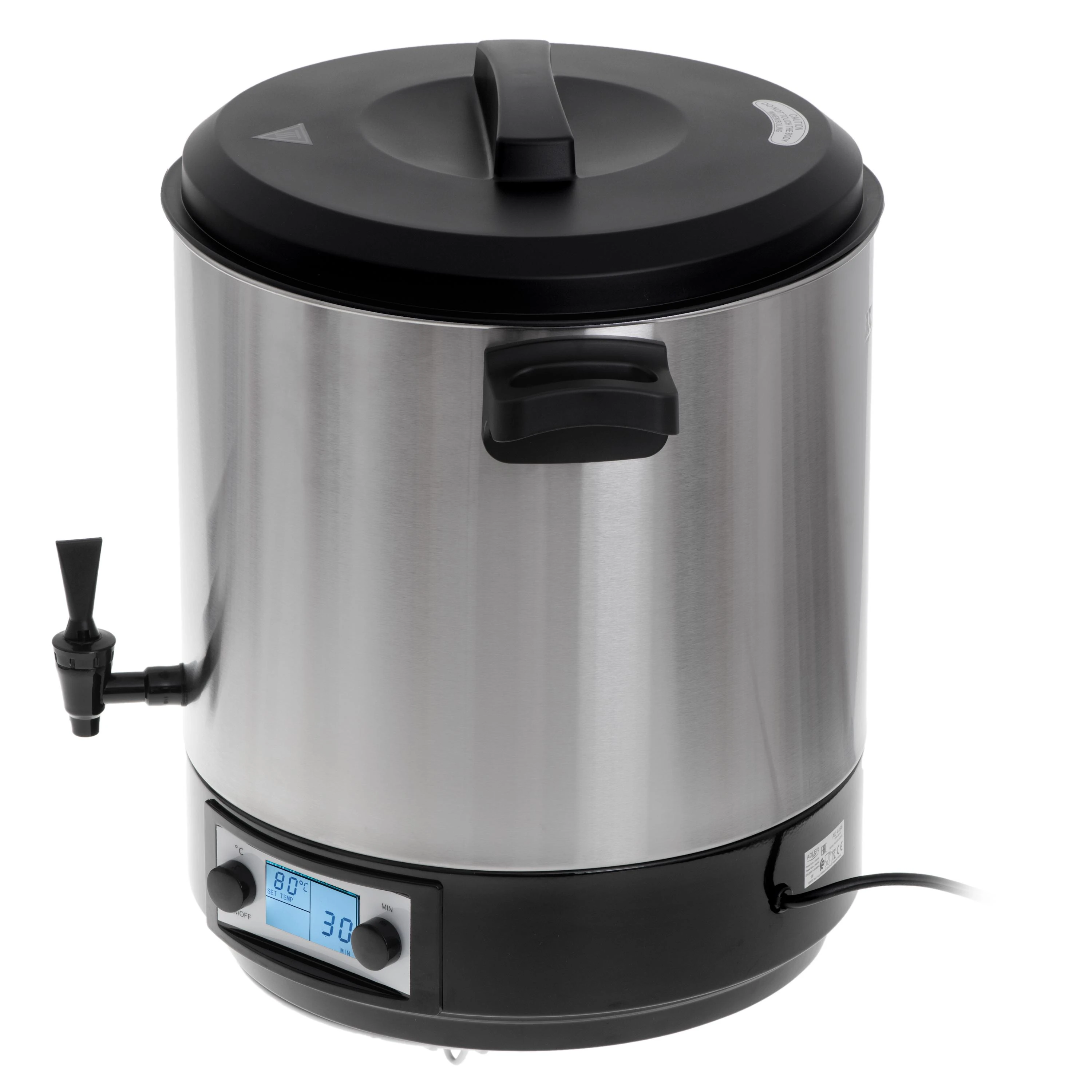 Adler | Electric pot/Cooker | AD 4496 | 2600 W | 28 L | Nerūdijantis plienas/Juodas
