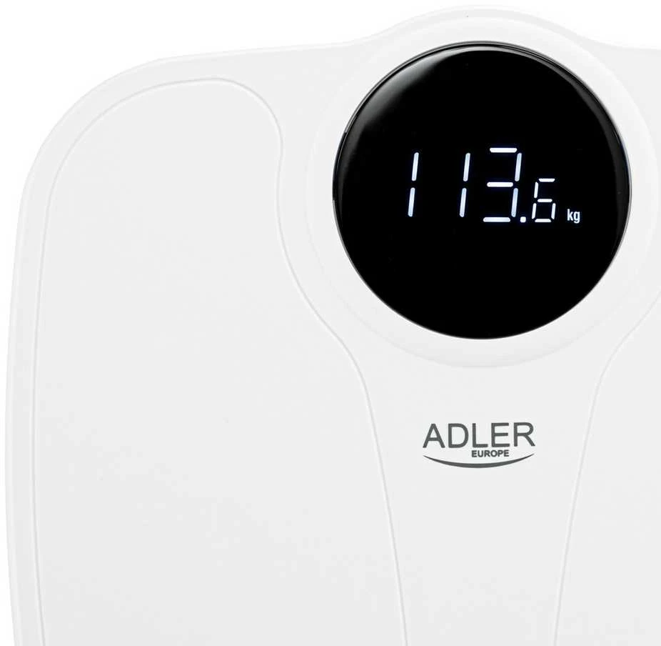 Adler | Vonios svarstyklės | AD 8172w | Didžiausias svoris (keliamoji galia) 180 kg | Tikslumas 100 g | Kūno masės indekso (KMI) matavimas | Baltas