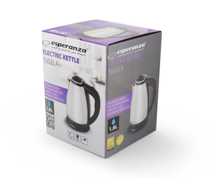 Elektrinis virdulys Esperanza Tugela EKK004I 1.8L, 2200W, inox matinis