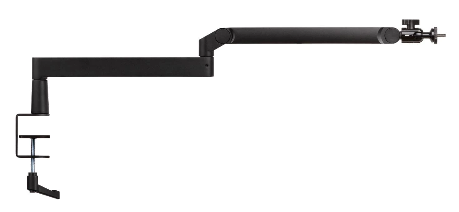 Elgato | Wave Mic Arm | 10AAN9901 | Viršutinės rankos darbo stalo prošvaisa (160 mm); Apatinės rankos darbo stalo prošvaisa (70 mm); Horizontalus siekis (740 mm); Vertikalus sukimas (90 ° aukštyn / 60 ° žemyn (alkūnė); Stalinis spaustukas išplečiamas iki 60 mm | Žemas profilis