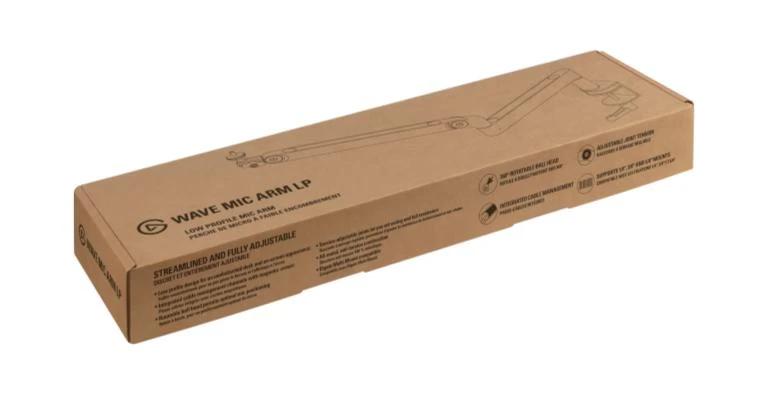 Elgato | Wave Mic Arm | 10AAN9901 | Viršutinės rankos darbo stalo prošvaisa (160 mm); Apatinės rankos darbo stalo prošvaisa (70 mm); Horizontalus siekis (740 mm); Vertikalus sukimas (90 ° aukštyn / 60 ° žemyn (alkūnė); Stalinis spaustukas išplečiamas iki 60 mm | Žemas profilis