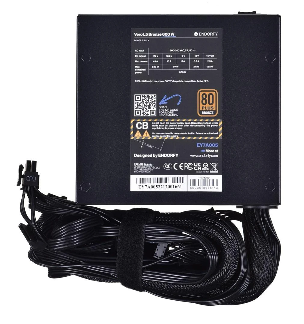 Coolingpl ENDORFY Vero L5 Bronze 600W PSU
