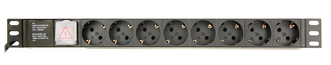 GEMBIRD PDU 8x Schuko 1U 10A 3m C14 Plug