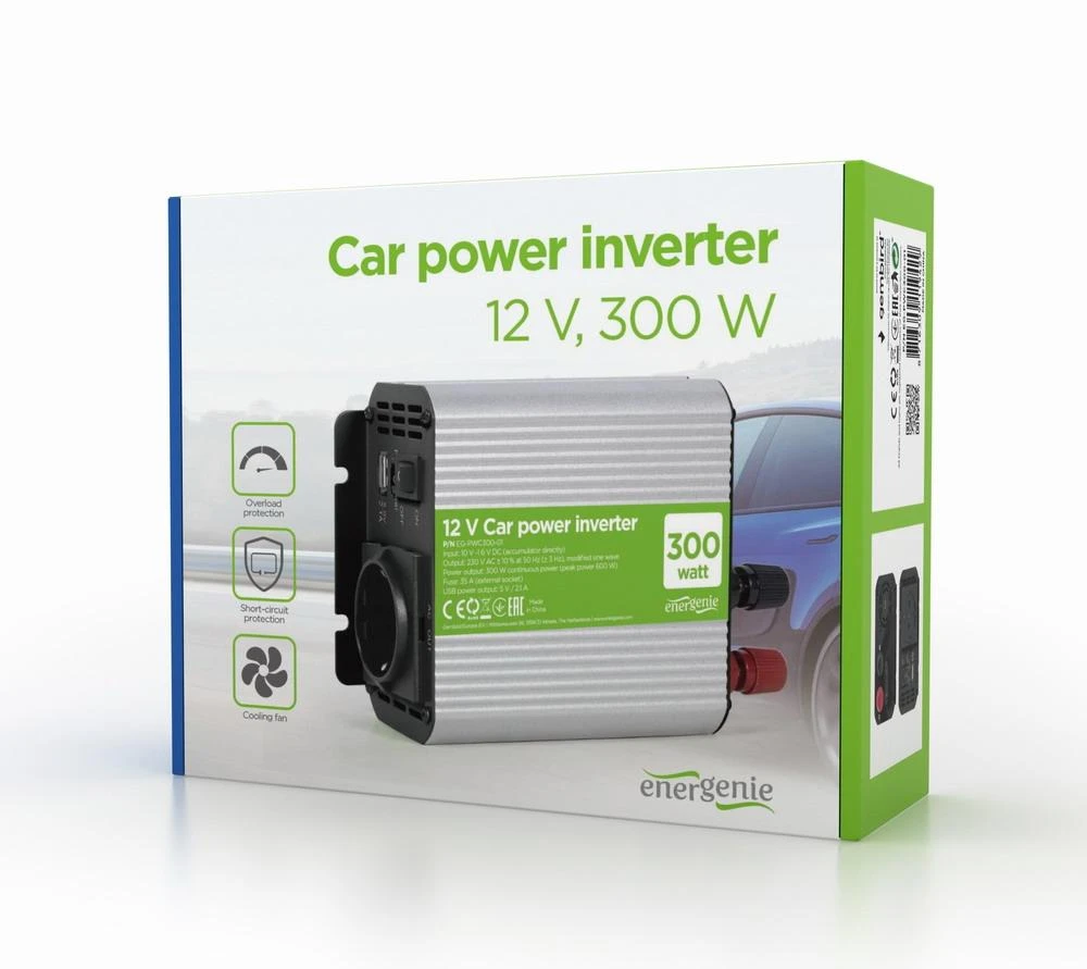 Gembird EnerGenie | 12 V Car power inverter, 300 W | EG-PWC300-01