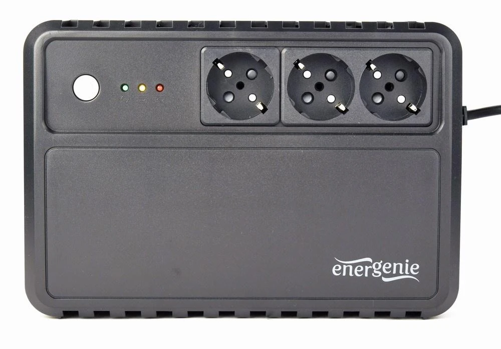 ENERGENIE UPS 800VA su AVR Pažangi apsauga nuo viršįtampių ir trumpojo jungimo Stalinių kompiuterių serija 3x Schuko