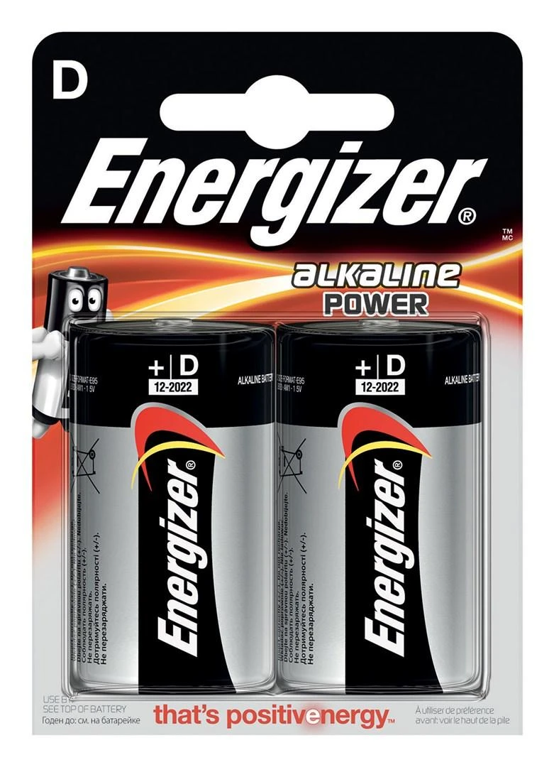 ENERGIZER baterijos LR20 D, blister*2