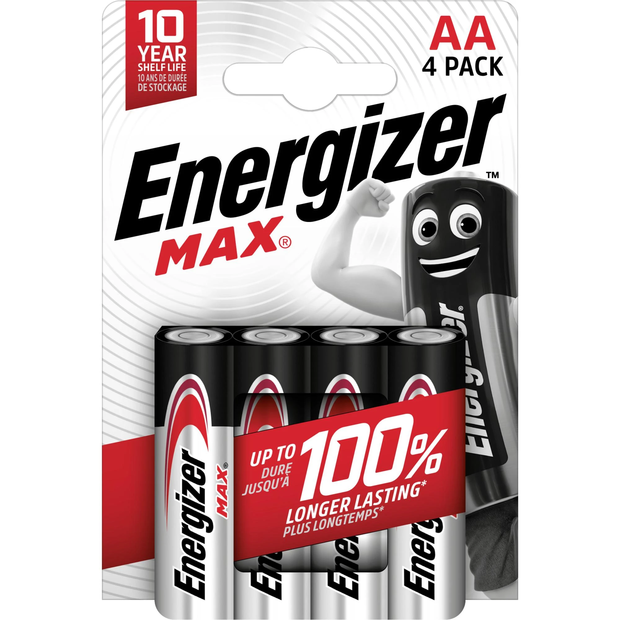 Baterijų Komplektas - Energizer Alkaline Max AA 1,5V 4 Vnt. Ekologiška Pakuotė