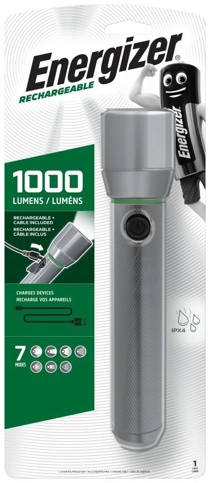 Energizer akumuliatorinis prožektorius Metal Vision HD LED 1000 LM su Powerbank funkcija, USB krovimas