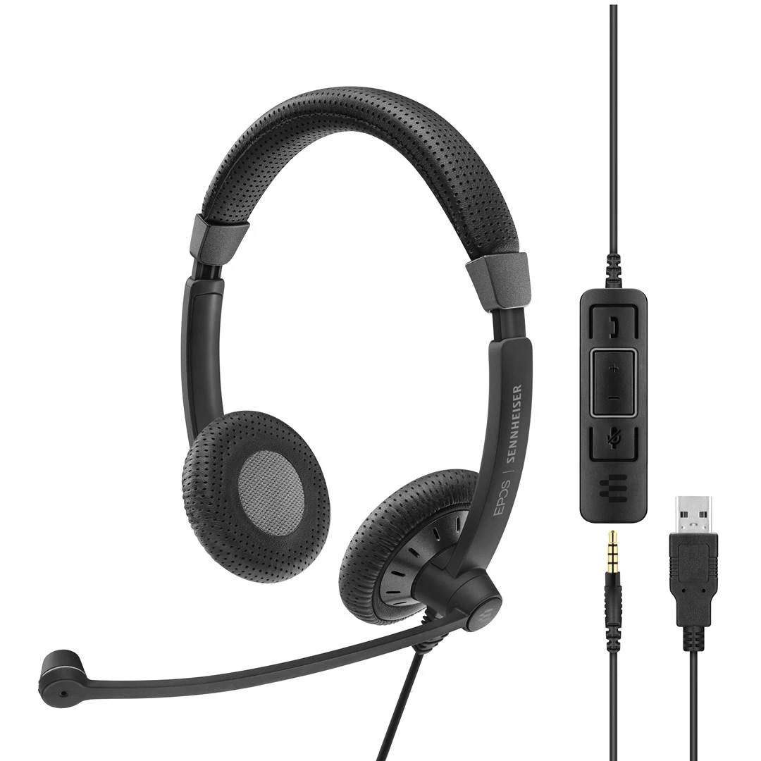 Epos Sennheiser SC 75 USB MS laidinės ausinės, Juodos