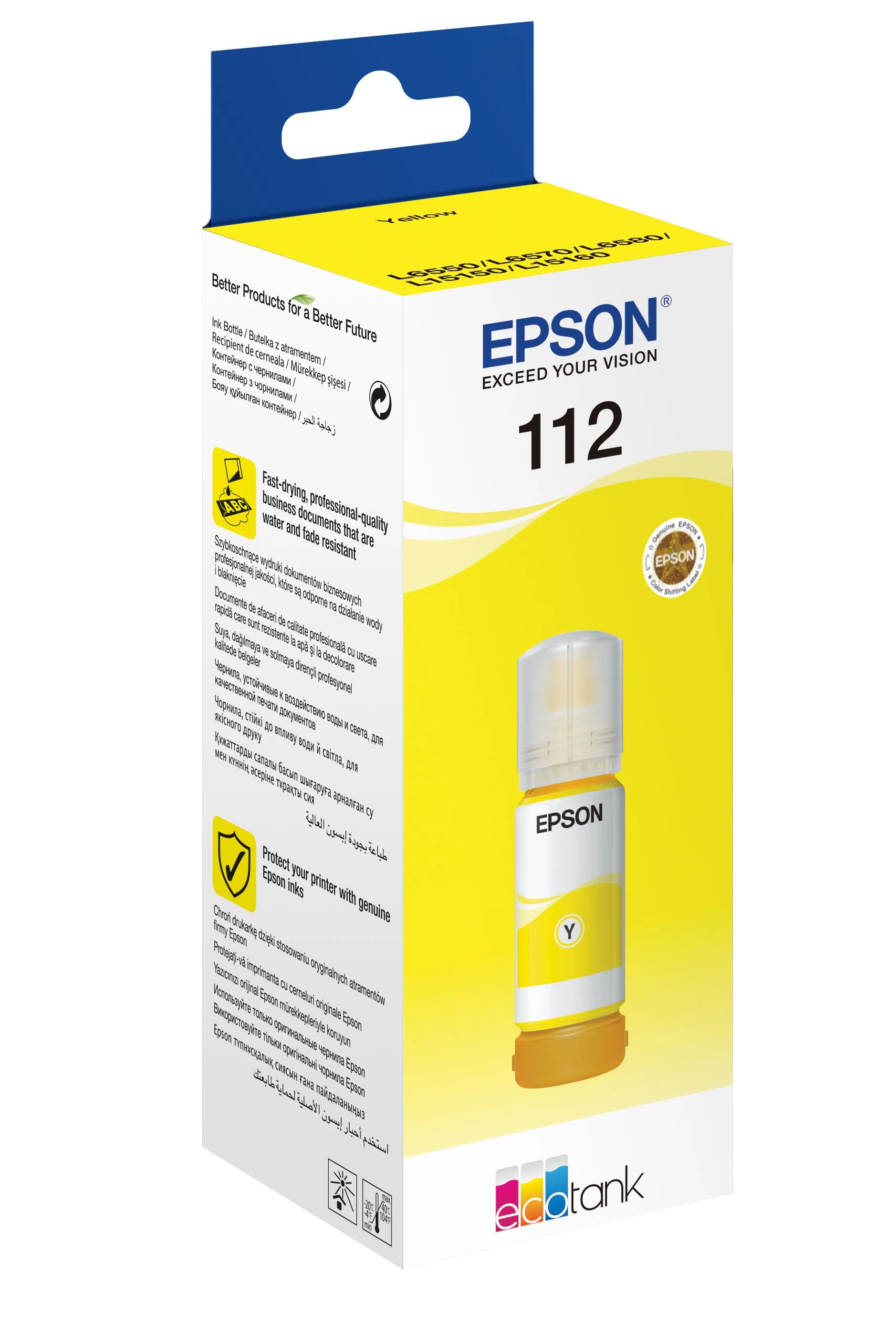 Epson 112 EcoTank pigmentas | C13T06C44A | Rašalo butelis | Geltona