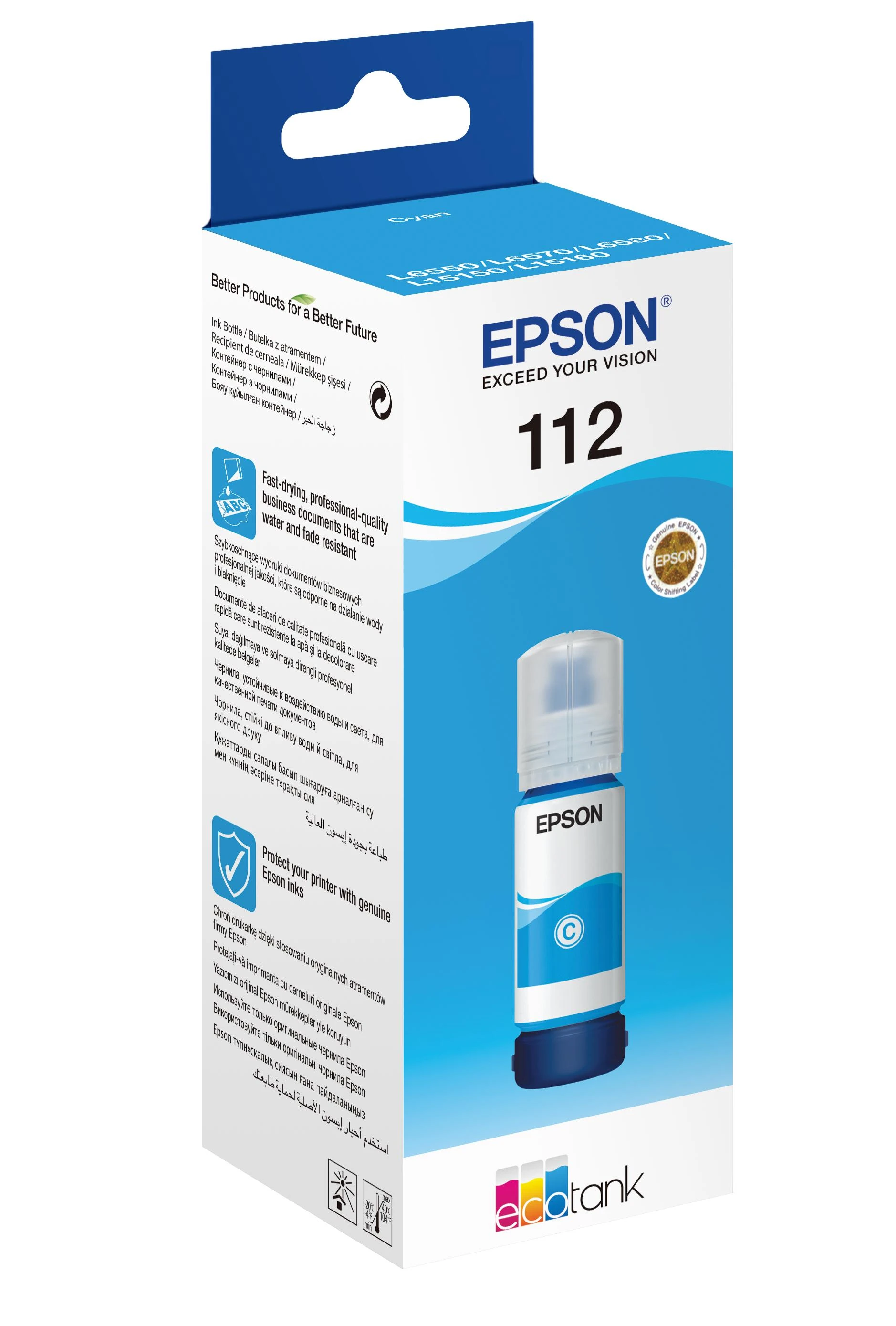 Epson 112 EcoTank pigmentas | C13T06C24A | Rašalo butelis | Žydra spalva