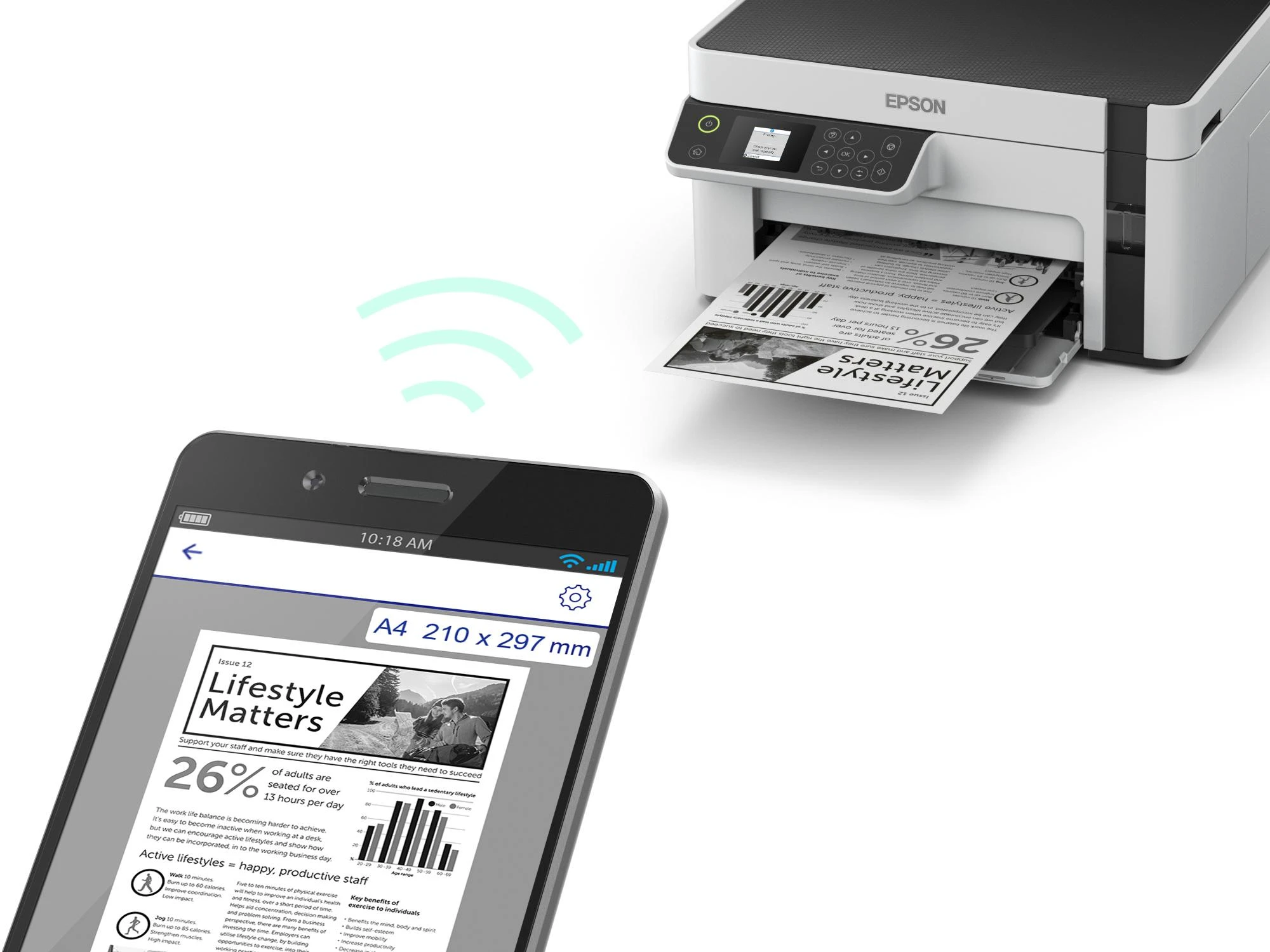 Epson | Daugiafunkcinis compact spausdintuvas | EcoTank M2120 | Inkjet | Mono | A4 | Wi-Fi | Baltas