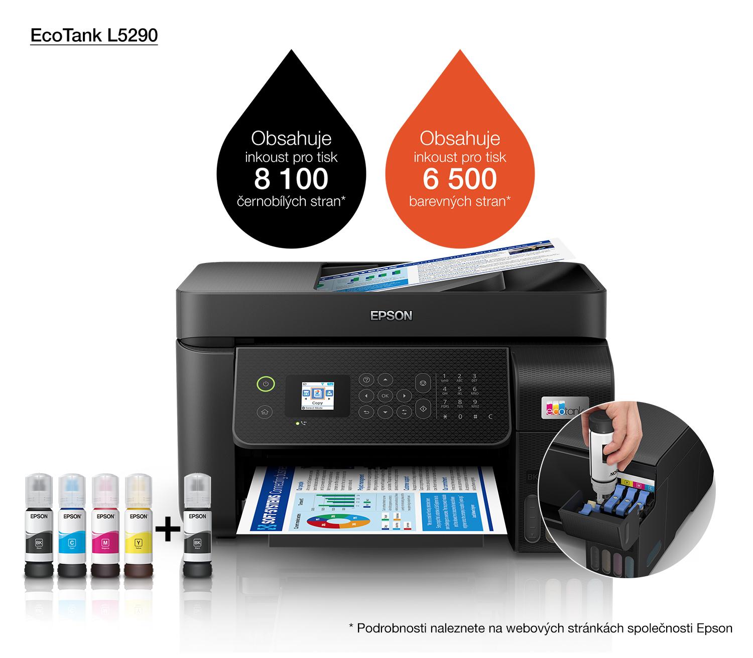Spausdintuvas Epson daugiafunkcis įrenginys EcoTank L5290 Contact image  sensor (CIS), 4-in-1, Wi-Fi, Juodas | Varle.lt