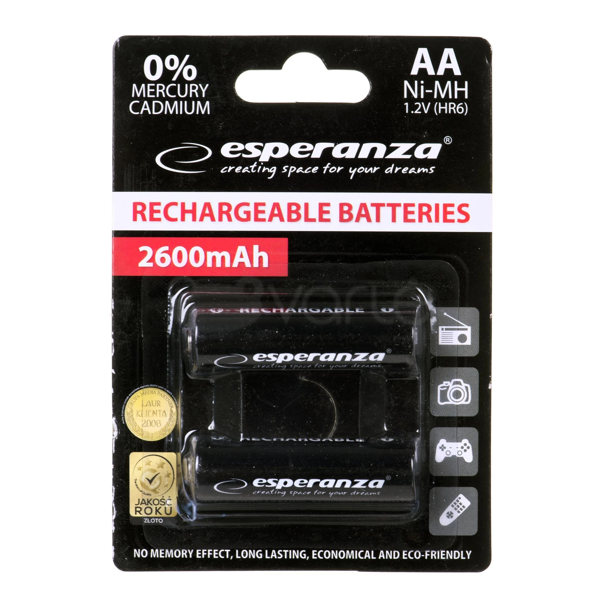Esperanza EZA105 pramoninė įkraunama baterija Nikelio-metalo hidrido (NiMH) 2600 mAh 1,2 V