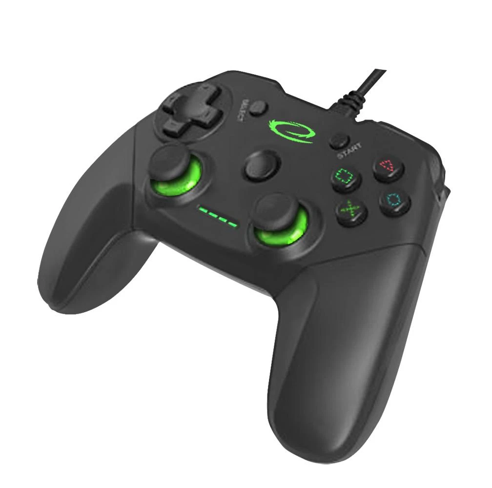 Gamepad Esperanza Vanquisher EGG110K (PC, PS3, juodos spalvos, žalias color)