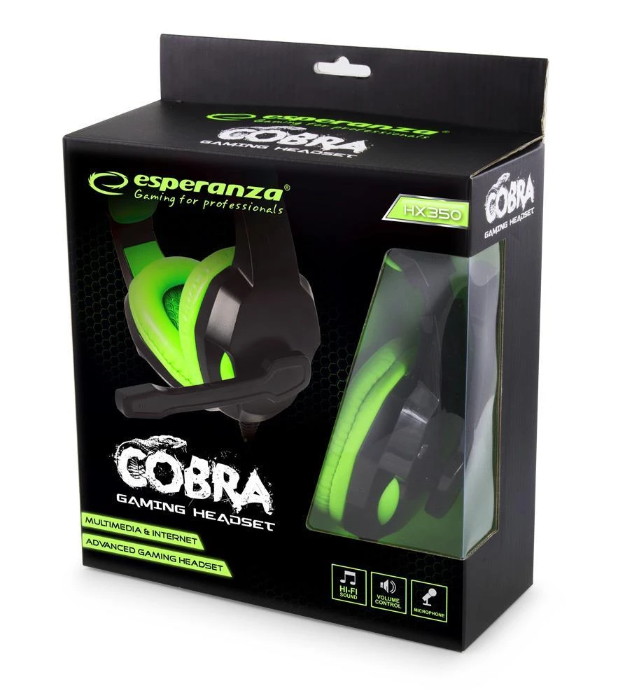 Esperanza Cobra EGH350G ausinių pakuotė