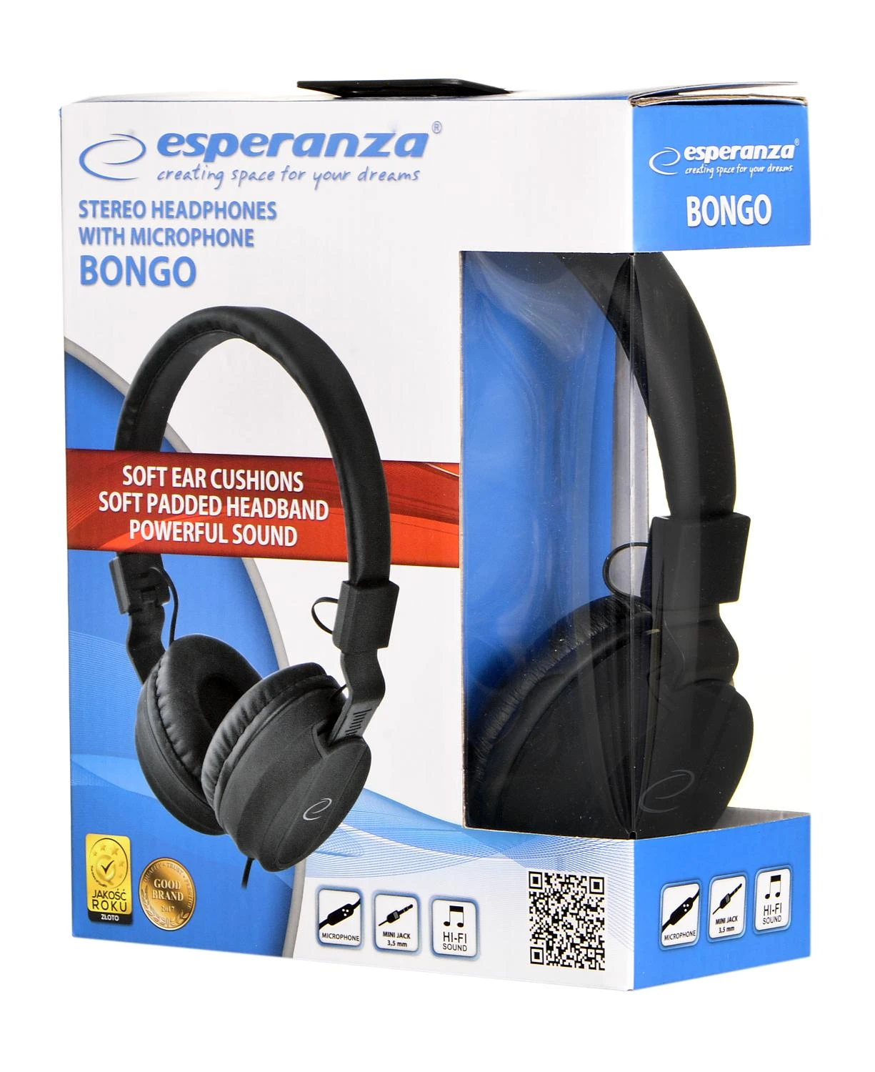 Esperanza Bongo EH212K ausinės pakuotėje