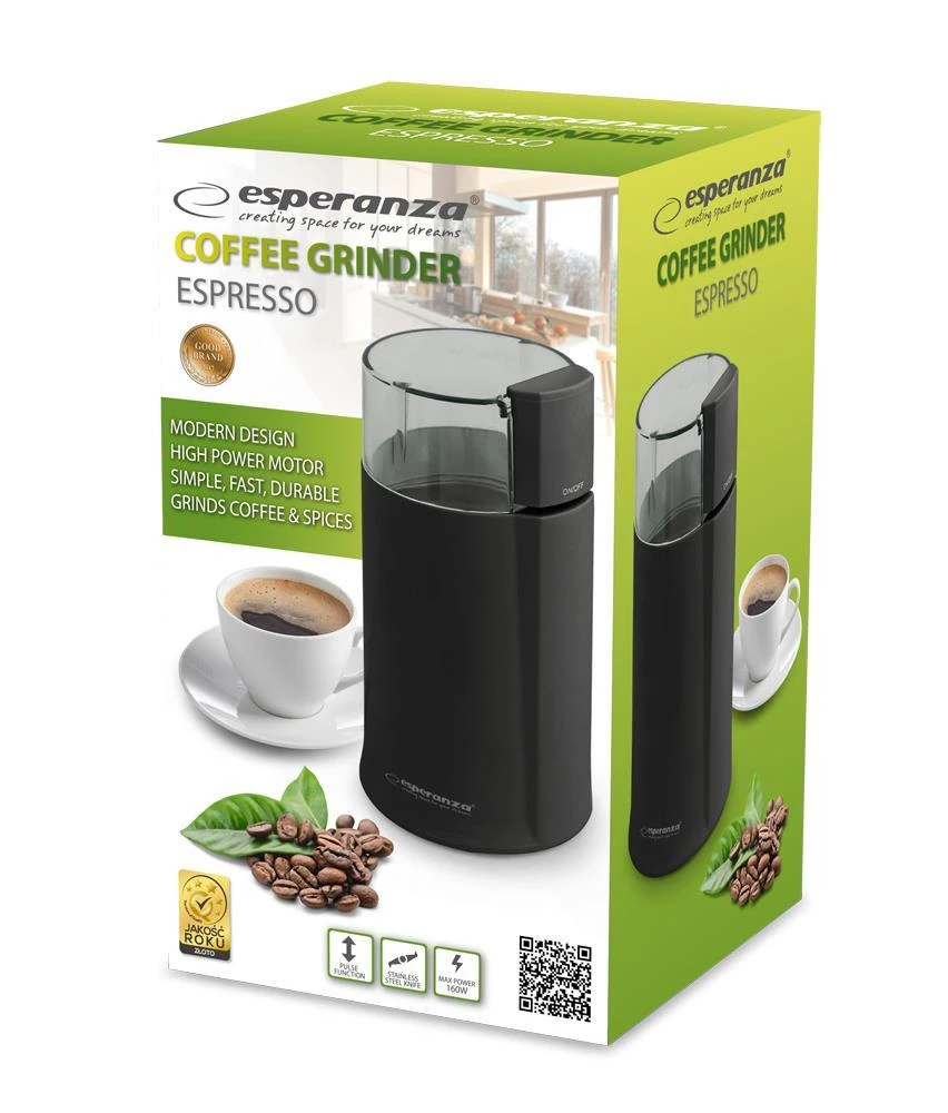 Kavamalė Grinder for coffee Esperanza Espresso EKC001K (160W, impact, juodos spalvos)