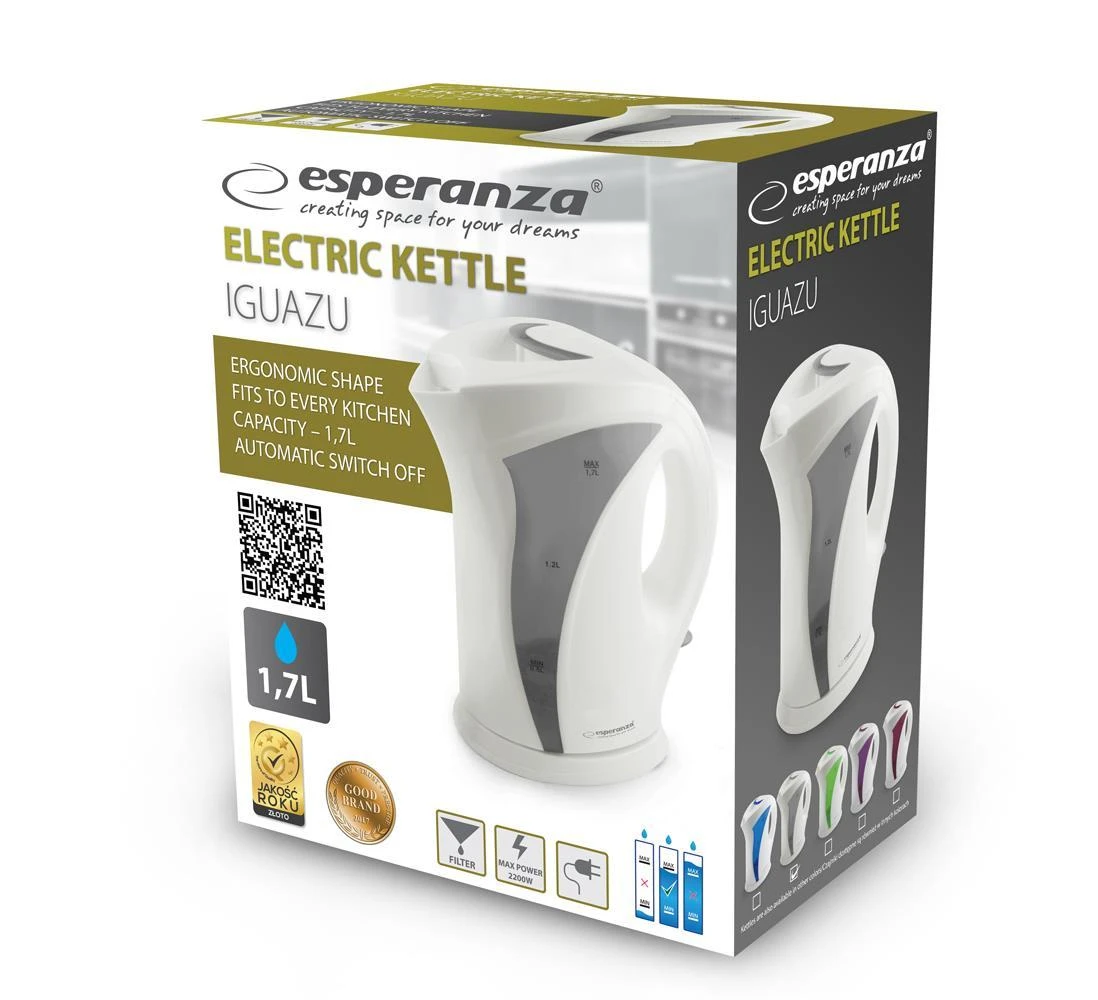 Virdulys electric Esperanza Iguazu EKK018E (2200W 1.7l, pilka color)