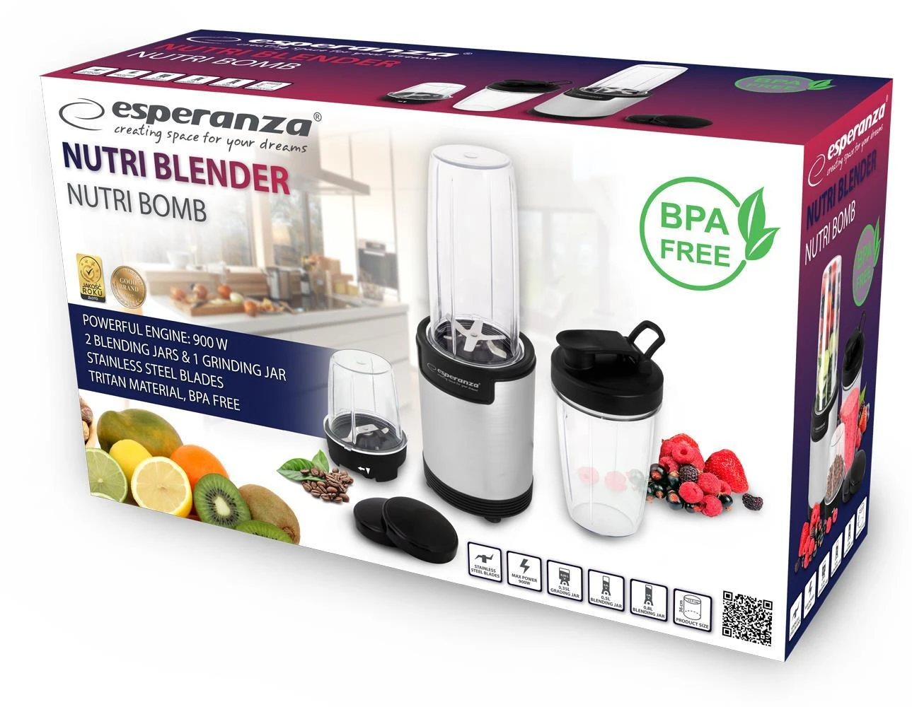 ESPERANZA EKM030 NUTRI BOMB 91 - Maišytuvas 900W
