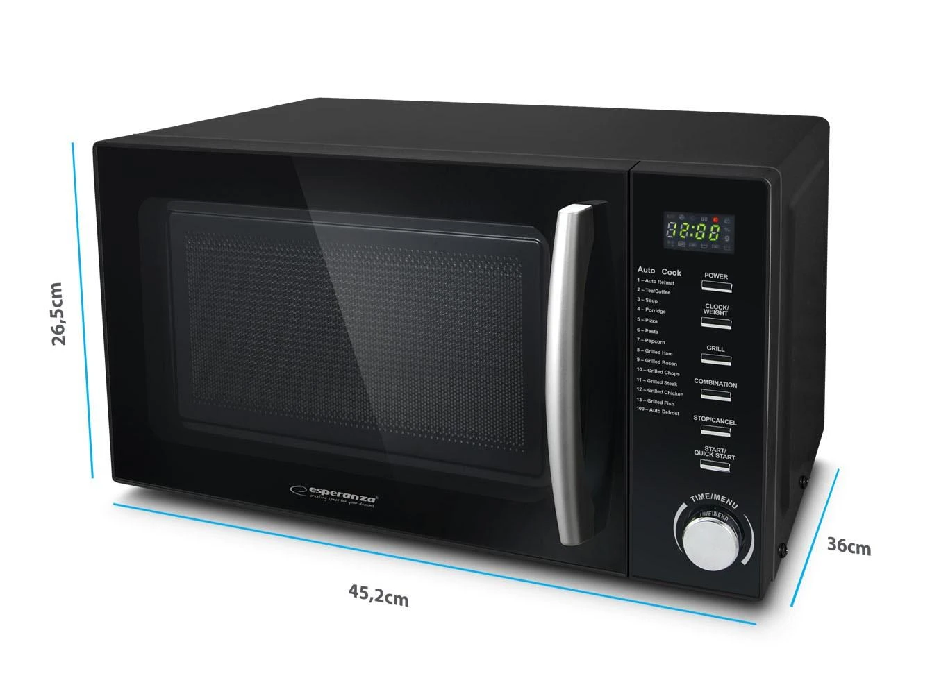 Mikrobangų Krosnelė - Esperanza Cocinero 20 L 1200 W Juoda
