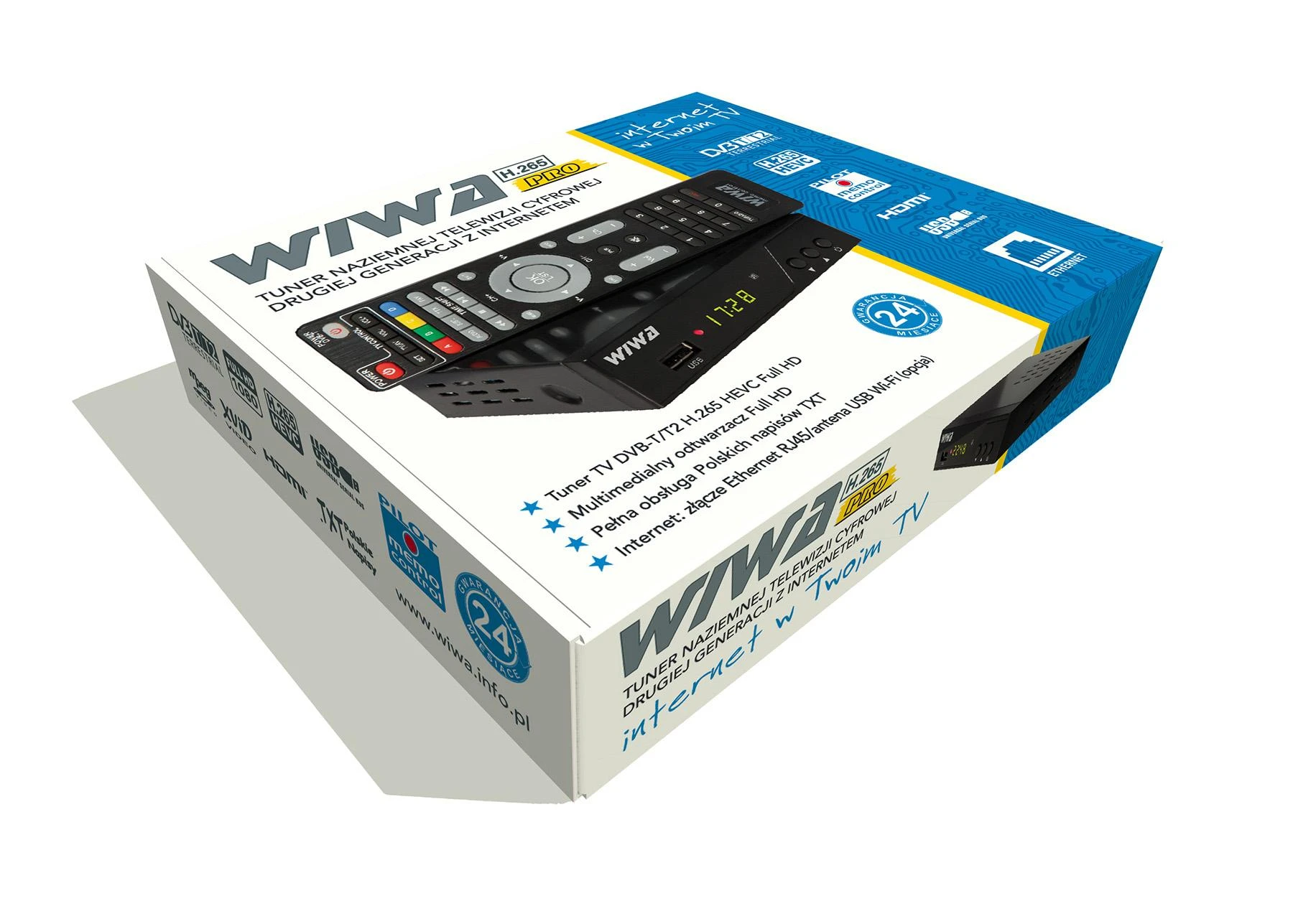 TV Priedėlis - WIWA Imtuvas DVB-T/T2 H.265 Pro Juodas
