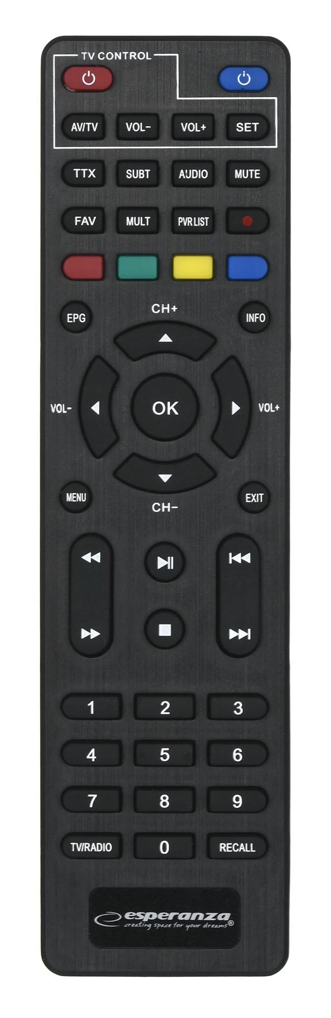 Priedėlis „Esperanza EV106P HDMI USB 2.0 Timeshift DVB-T2 Juodas“