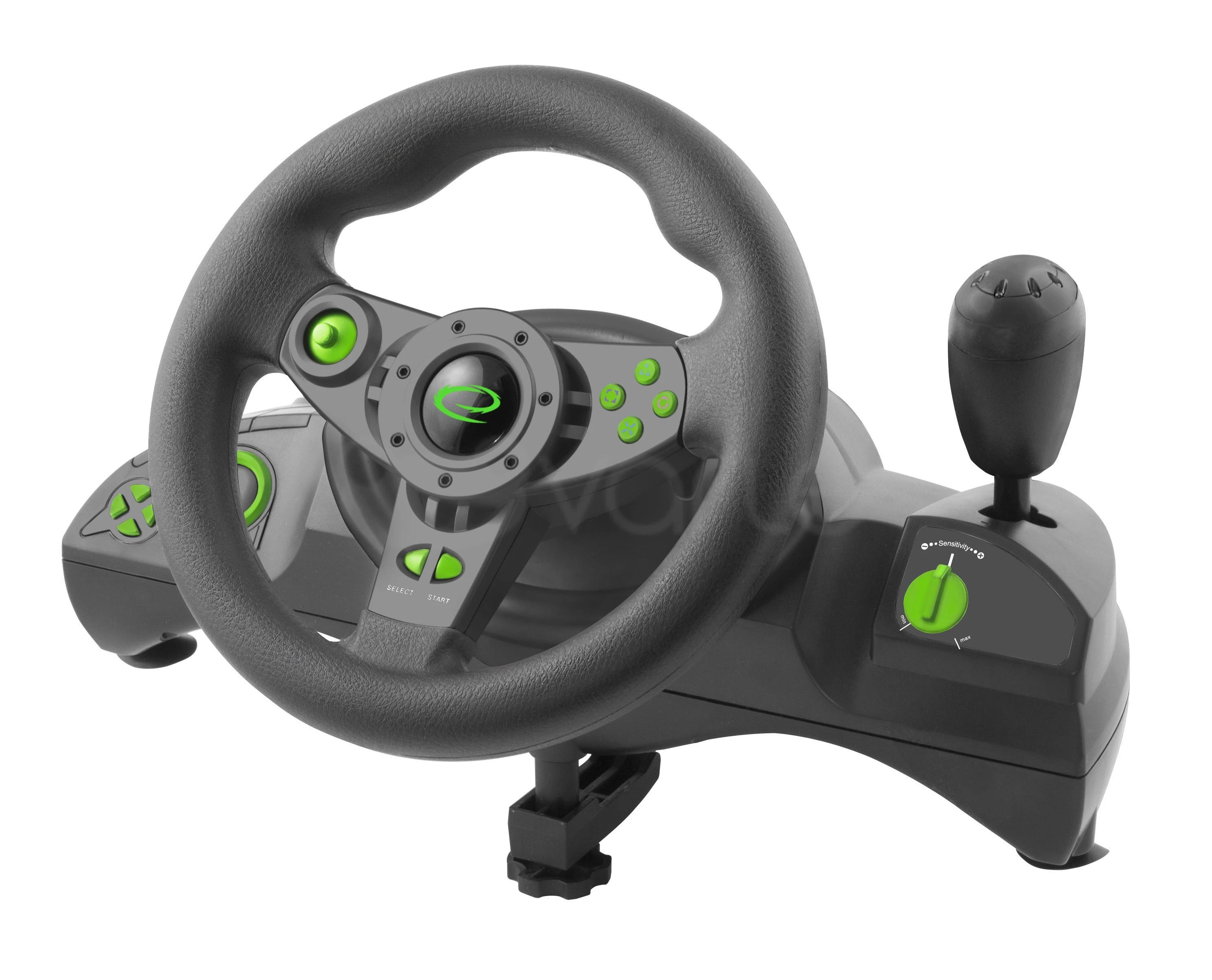 Steering wheel Esperanza Nitro EGW102 (PC, PS3, juodos spalvos)