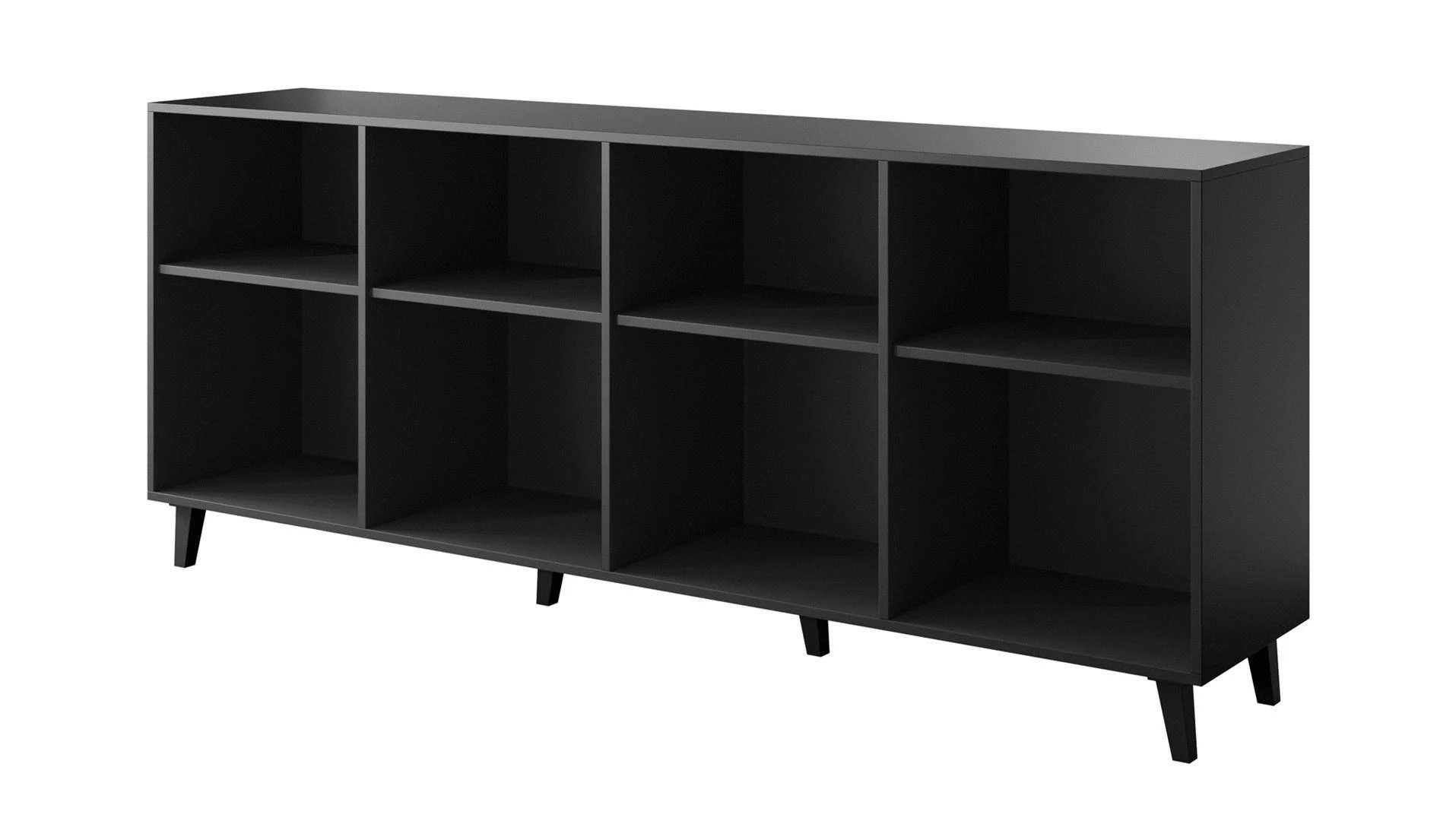 Cama Meble Komoda - Etna 200x42x82 Juoda Matinė + Ąžuolas Craft