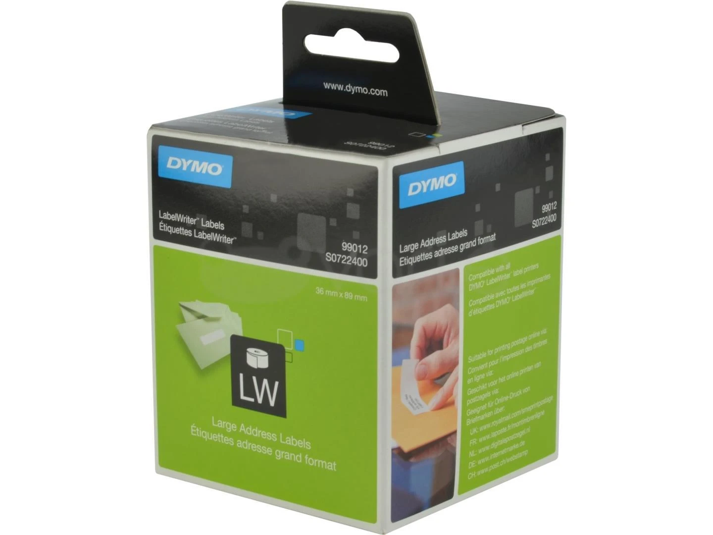 Etiketės DYMO LabelWriter 36x89 mm, 2x260 vnt. / S0722400 99012
