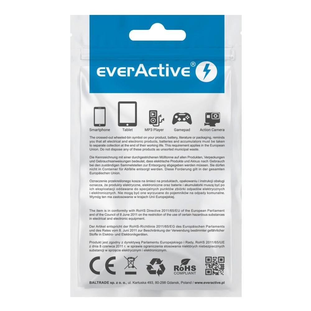 everActive kabelis USB Lightning 1m - Juodas, silikonas, greitas įkrovimas, 2,4A - CBS-1IB