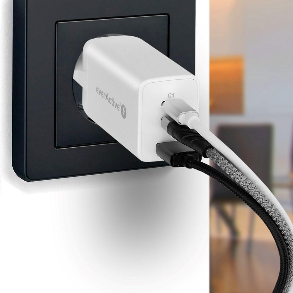 everActive 5-20V USB QC 3.0 ir USB-C PD PPS QC4+ 65W GaN įkroviklis SC-650Q