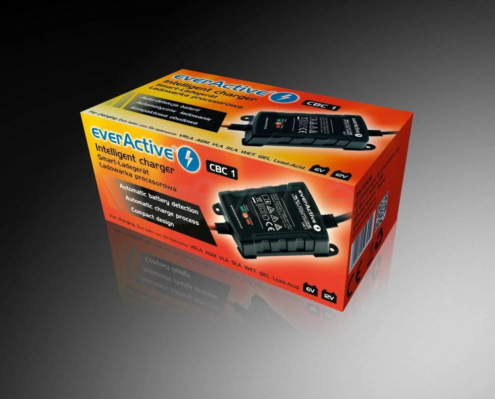 everActive universalus automatinis 6/12V 1000mA akumuliatorių kroviklis