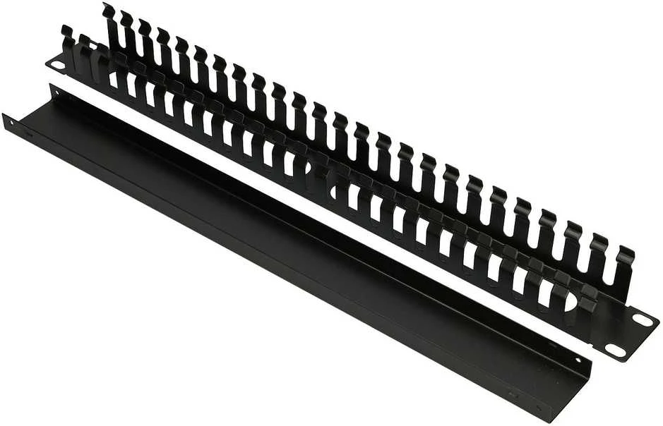 Extralink | Kabelių organizatorius | 1U 19" su metaliniu dangteliu