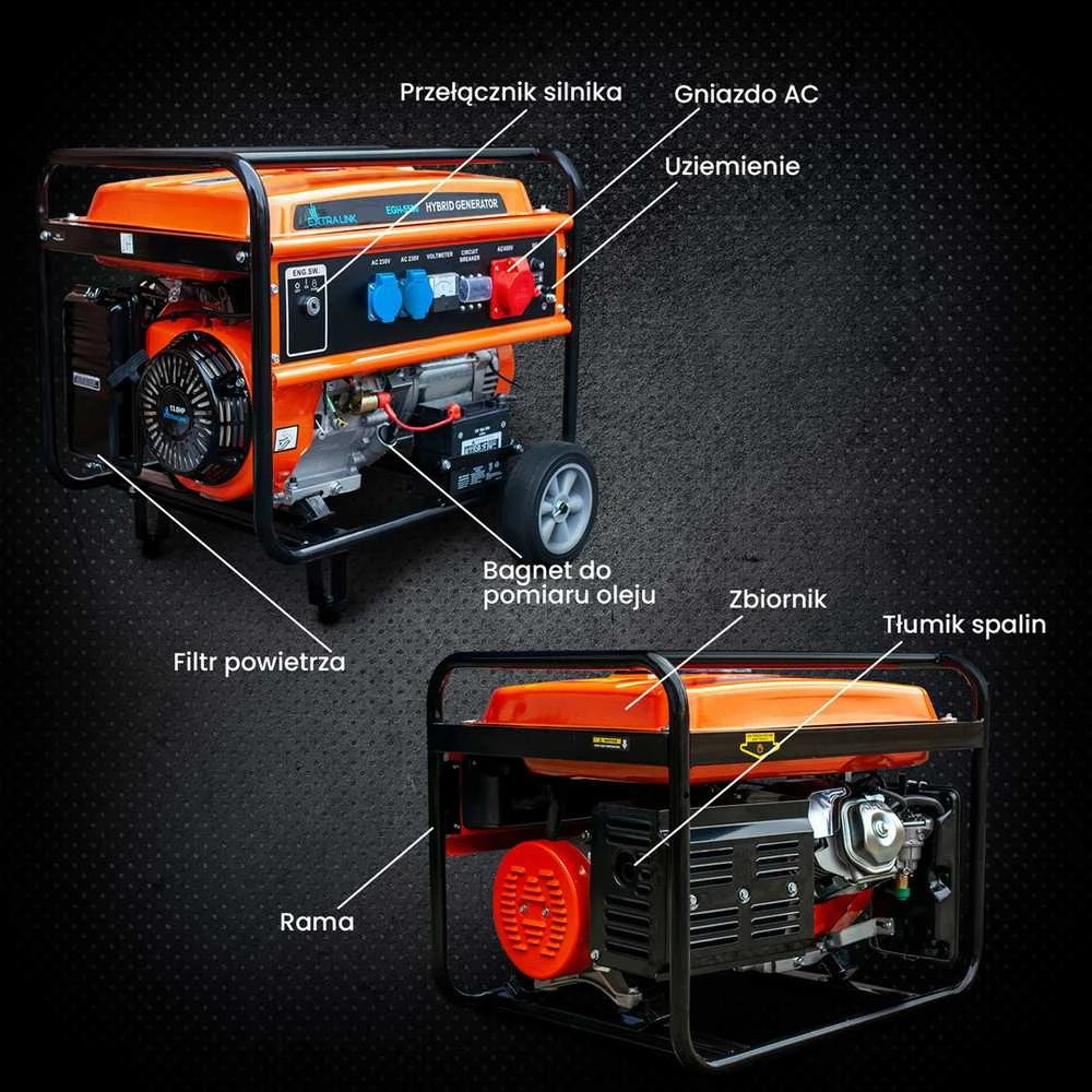 Hibridinis elektros generatorius Extralink EGH-5500, 5.5kW