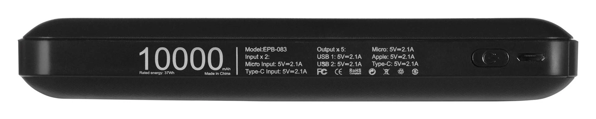 Extralink EPB-083 10000mAh Juodas | Powerbank | Power bank, USB-C