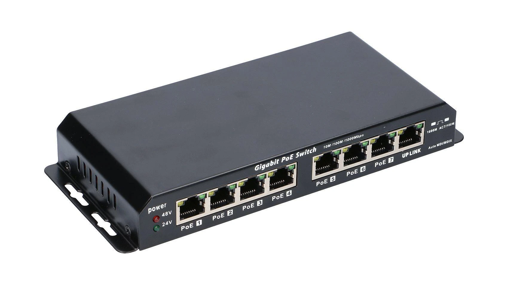 Šakotuvas EXTRALINK KRATOS GIGABIT POE SWITCH 8 PORTS 24V