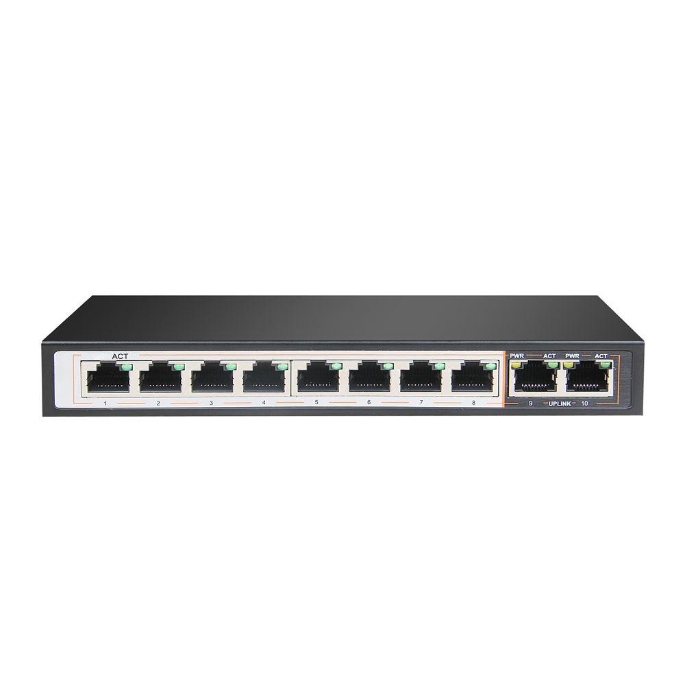 Šakotuvas EXTRALINK PERSES 8 prievadų GbE nevaldomas 802.3af/at PoE jungiklis + 2x SFP Up-Link
