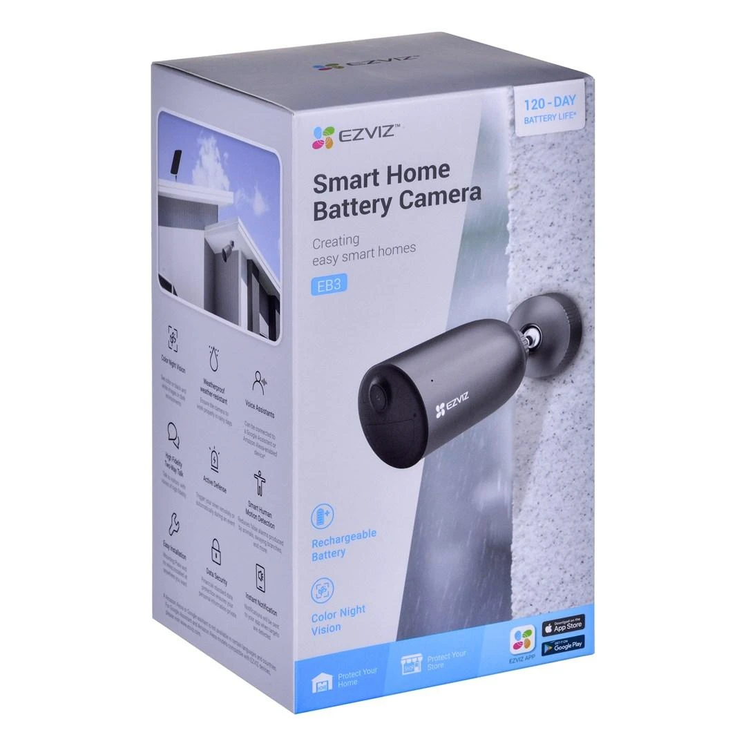 EZVIZ | IP kamera | CS-EB3 | Kulka | 3 MP | 2,8 mm/F2,0 | IP66 | H.264, H.265 | „Micro SD“, maks. 256 GB