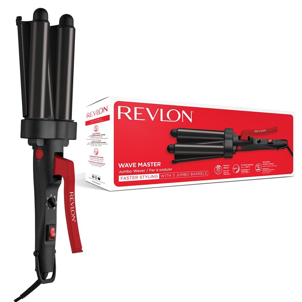 REVLON plaukų bangų formavimo žnyplės su 3 dideliais voleliais, iki 190 °C, RVIR3056UKE