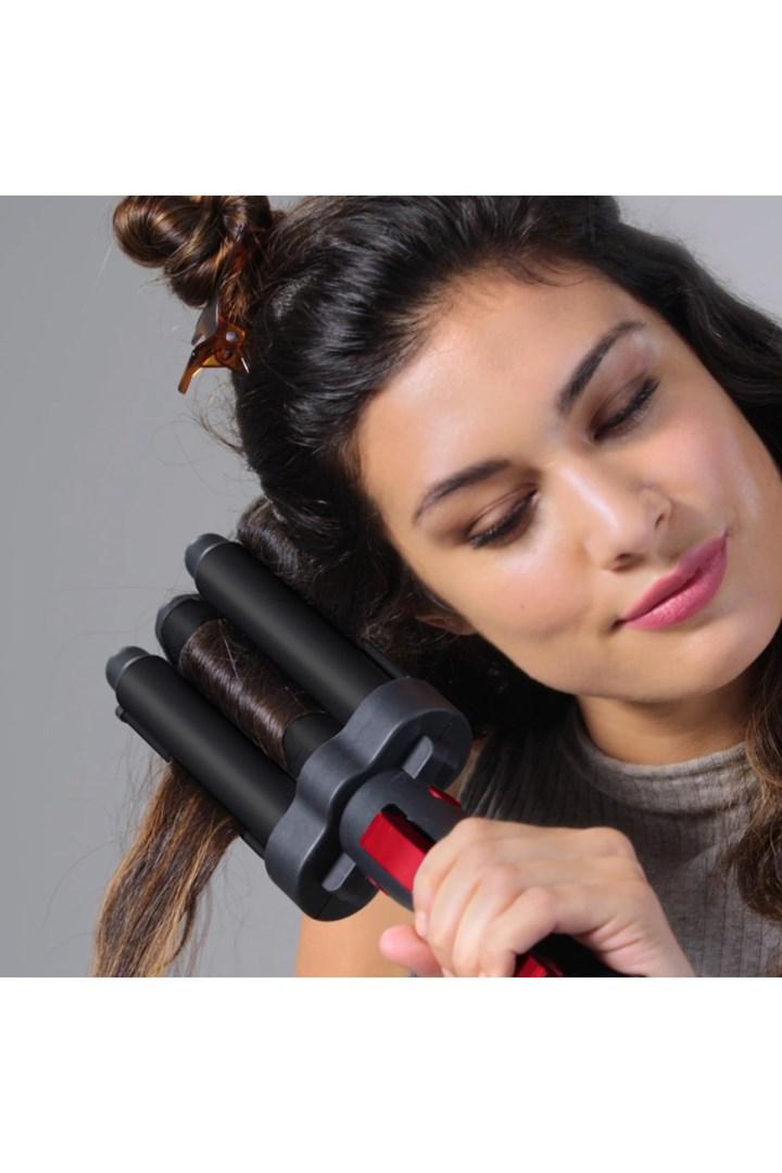 REVLON plaukų bangų formavimo žnyplės su 3 dideliais voleliais, iki 190 °C, RVIR3056UKE