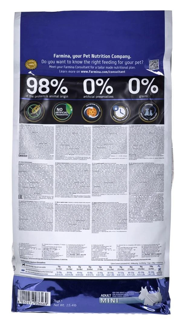FARMINA N&D OCEAN - DOG Dry Herring&Oranžinis ADULT MINI 7kg