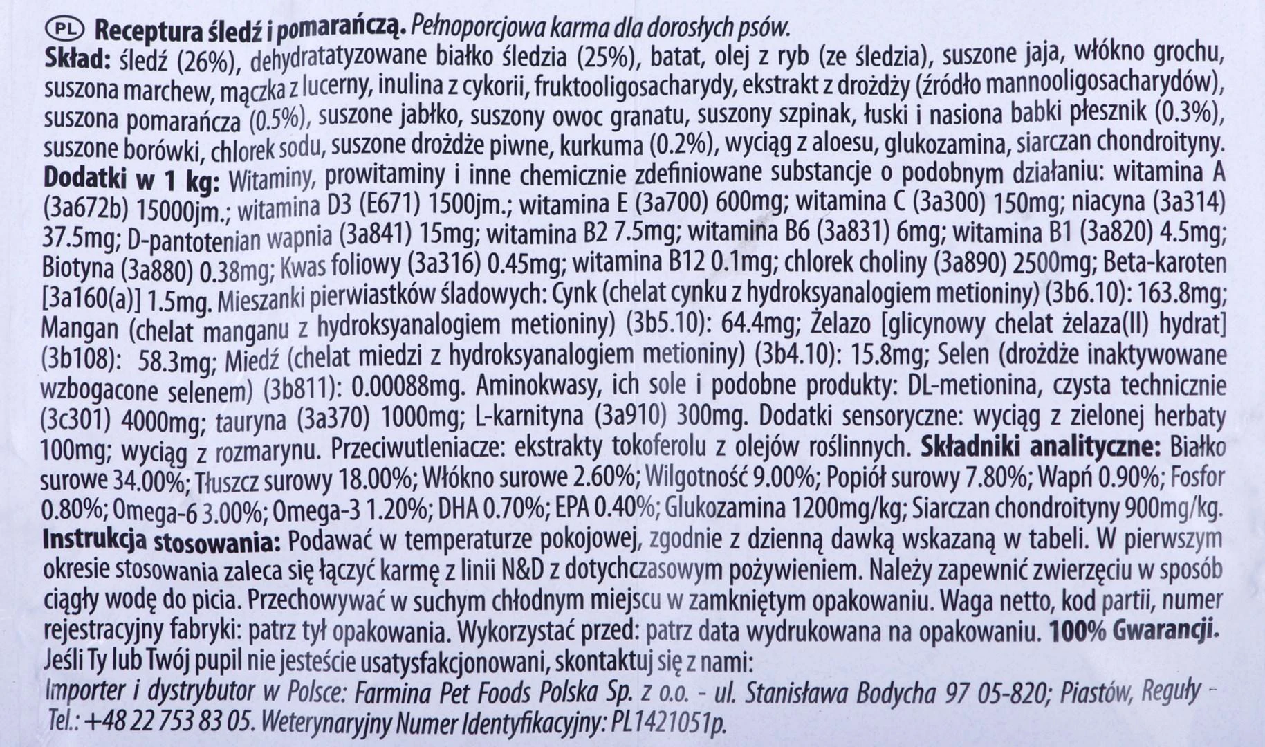 FARMINA N&D OCEAN - DOG Dry Herring&Oranžinis ADULT MINI 7kg