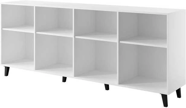 Cama Meble Baldų Komoda - Faro 200x42x82, Balta Matinė + Ąžuolas Craft