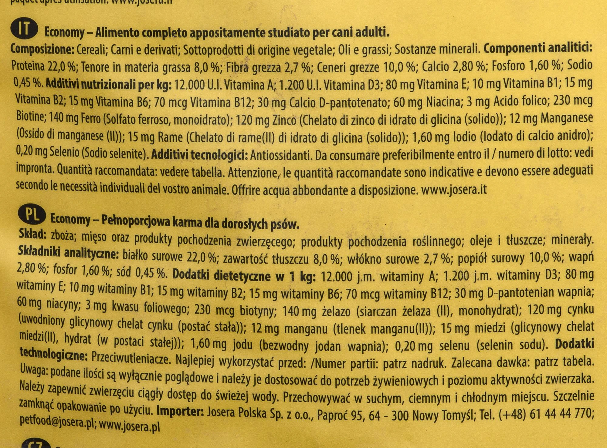 JosiDog Economy kasdieninis sausas maistas suaugusiems šunims 15kg